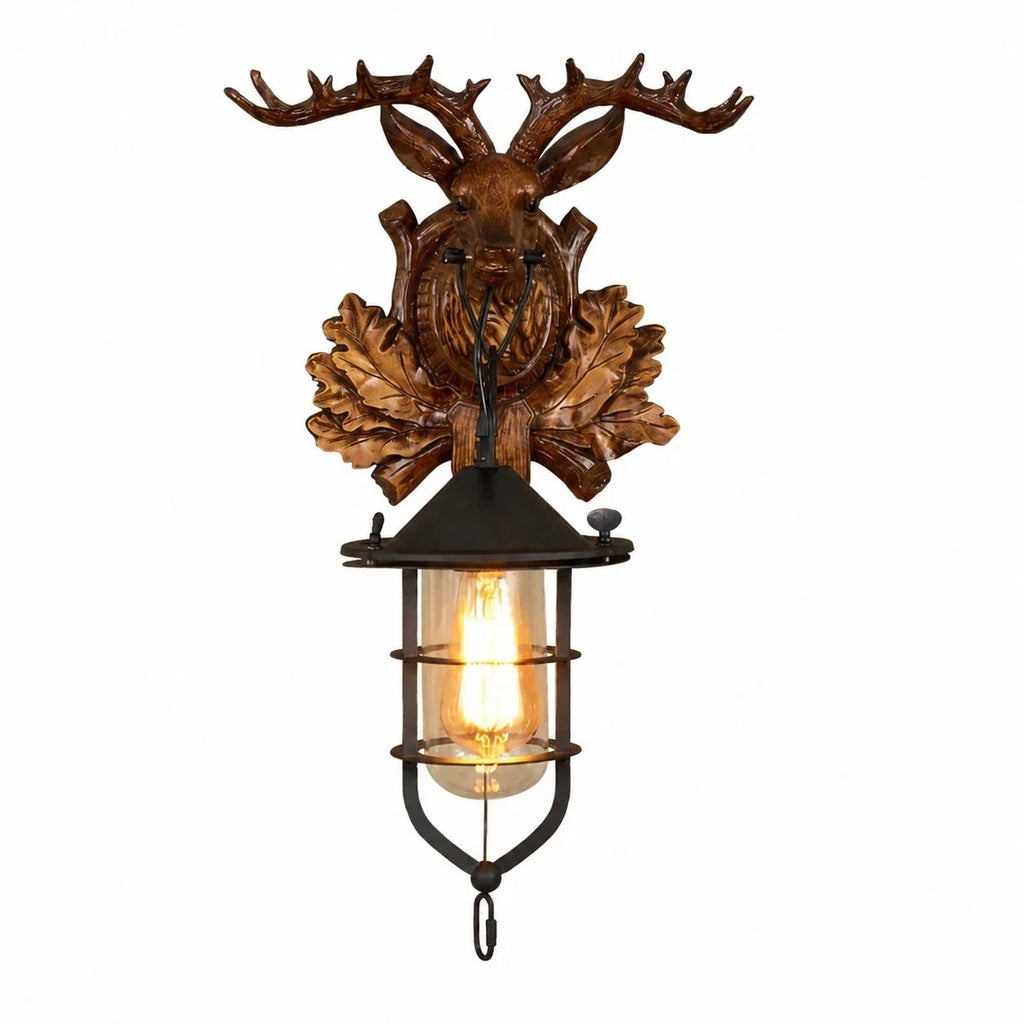 Rustic Ship Wood Industrial Wall Sconce Lamp | Souliia