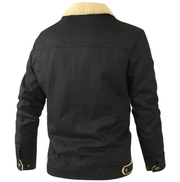Chaqueta de aviador con cuello plegable - Prenda de abrigo cálida para el invierno