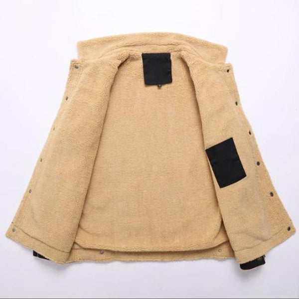 Chaqueta de aviador con cuello plegable - Prenda de abrigo cálida para el invierno