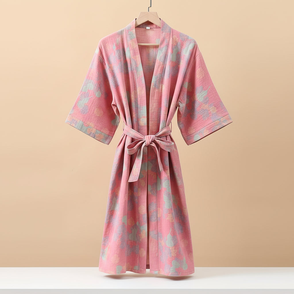 Luxeloom Unisex 100% Cotton Gauze Sleepwear Set — Breathable, Double-Layer Weave