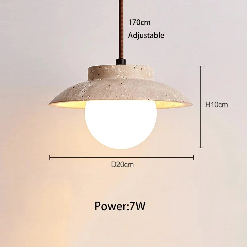 Travertin LED Stein Pendelleuchte | Souliia