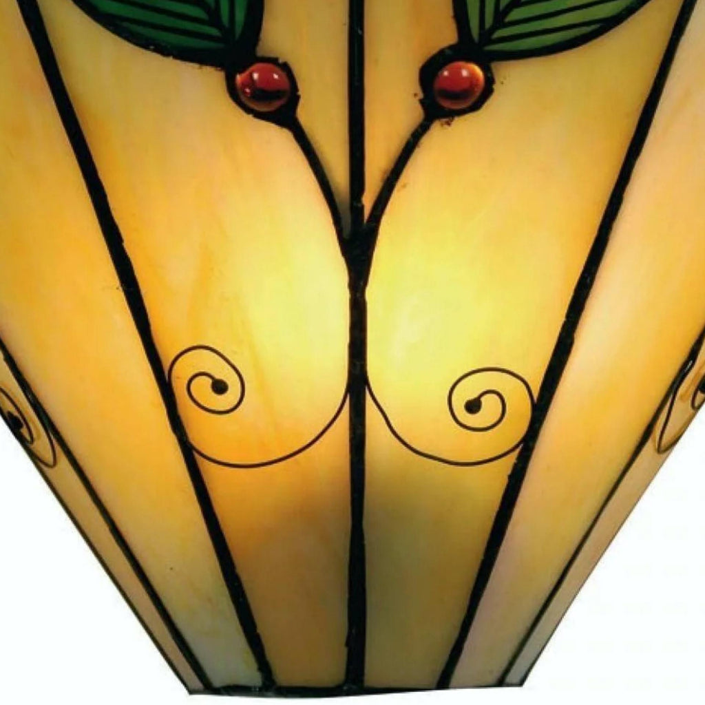 TiffStar Jugendstil Blattmotiv Tiffany Wandleuchte - Vintage-inspirierte Akzentbeleuchtung für Flur und Wohnzimmer | Souliia