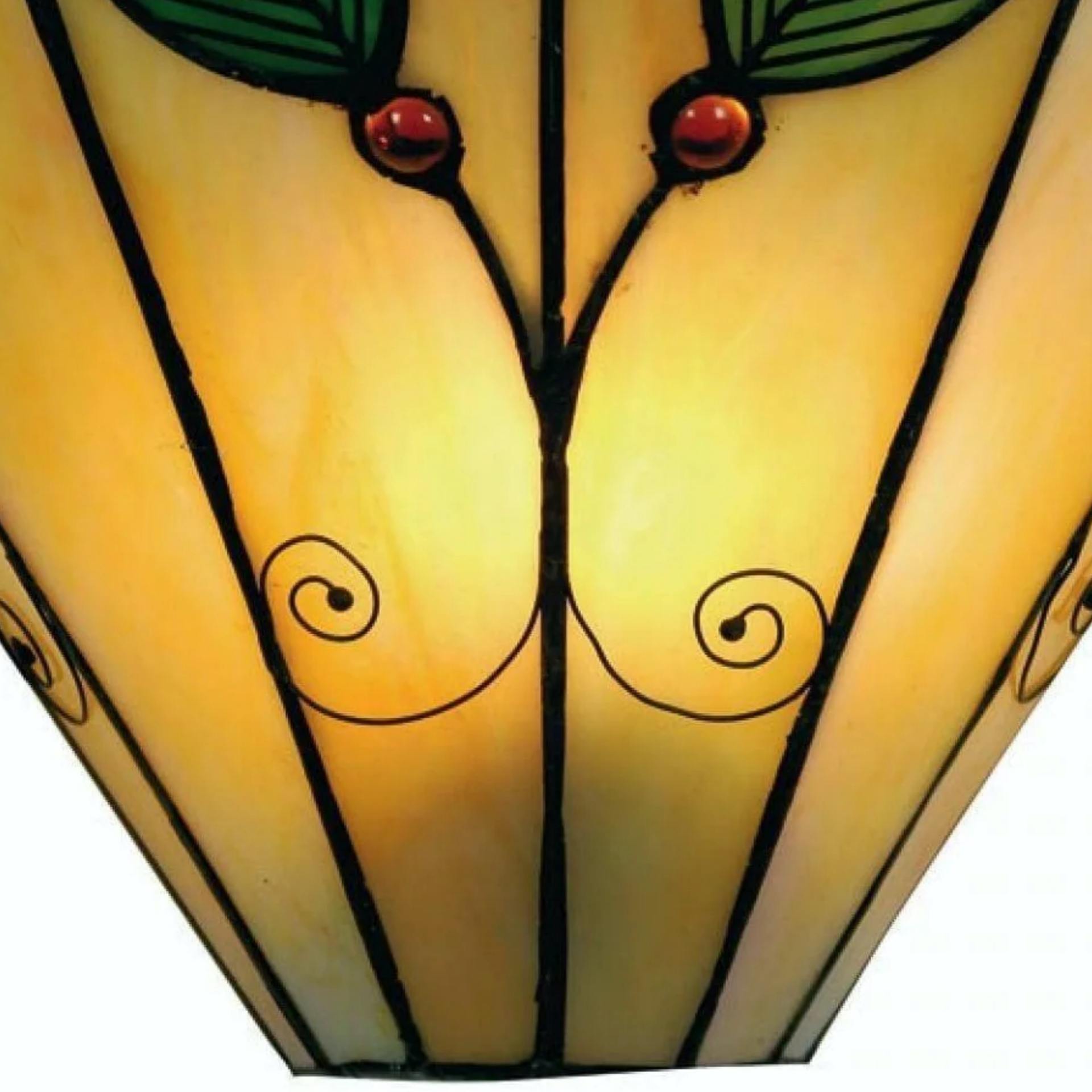 TiffStar Jugendstil Blattmotiv Tiffany Wandleuchte - Vintage-inspirierte Akzentbeleuchtung für Flur und Wohnzimmer | Souliia