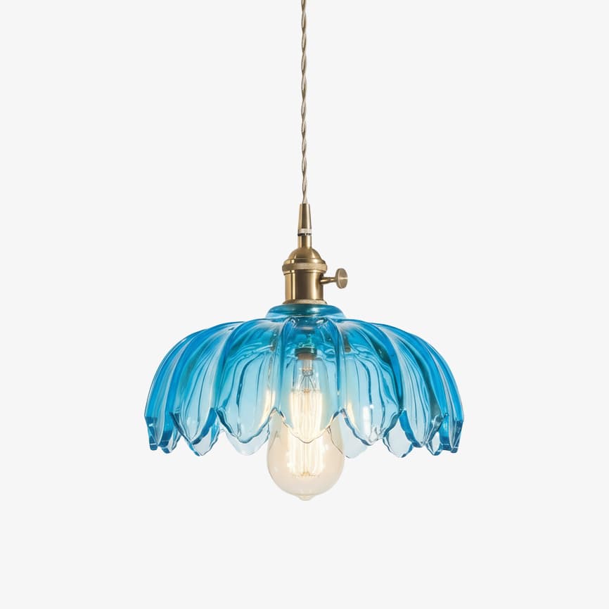 Petalbloom Rustikale Tulpen-Glas-Pendelleuchte – Hängelampe im floralen Knospendesign für den Essbereich N58 | Souliia