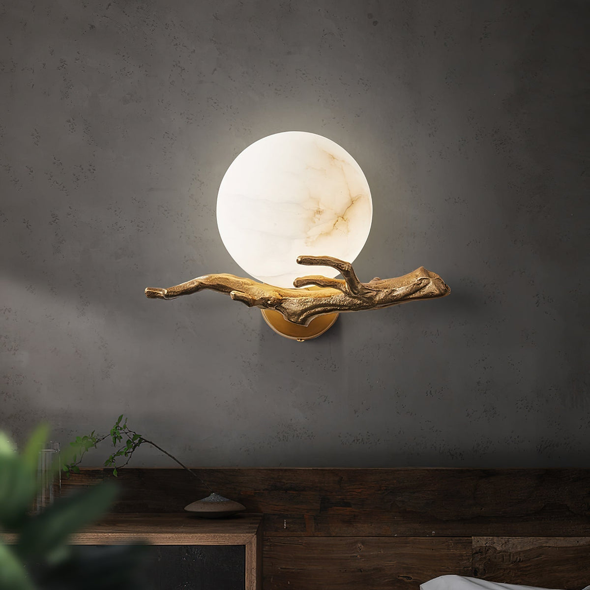 Retro Twigs Alabaster Wall Lamp | Souliia