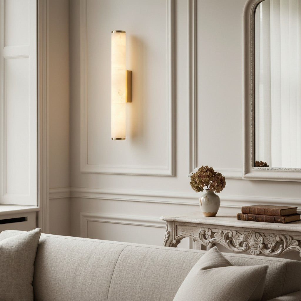 Solaryx Modern Alabaster Wall Lamp - Lighting for Bedroom Living Room | Souliia