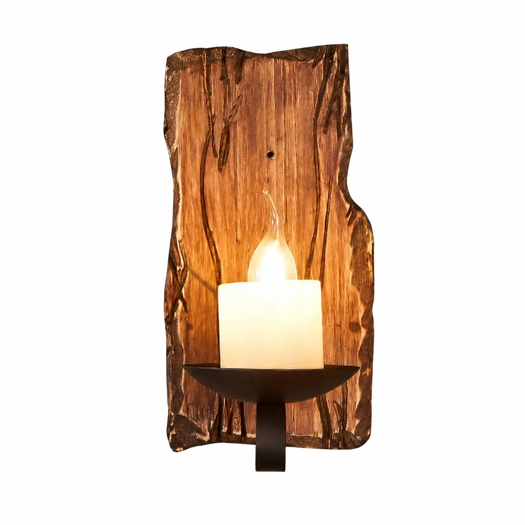 Rustic Ship Wood Industrial Wall Sconce Lamp | Souliia