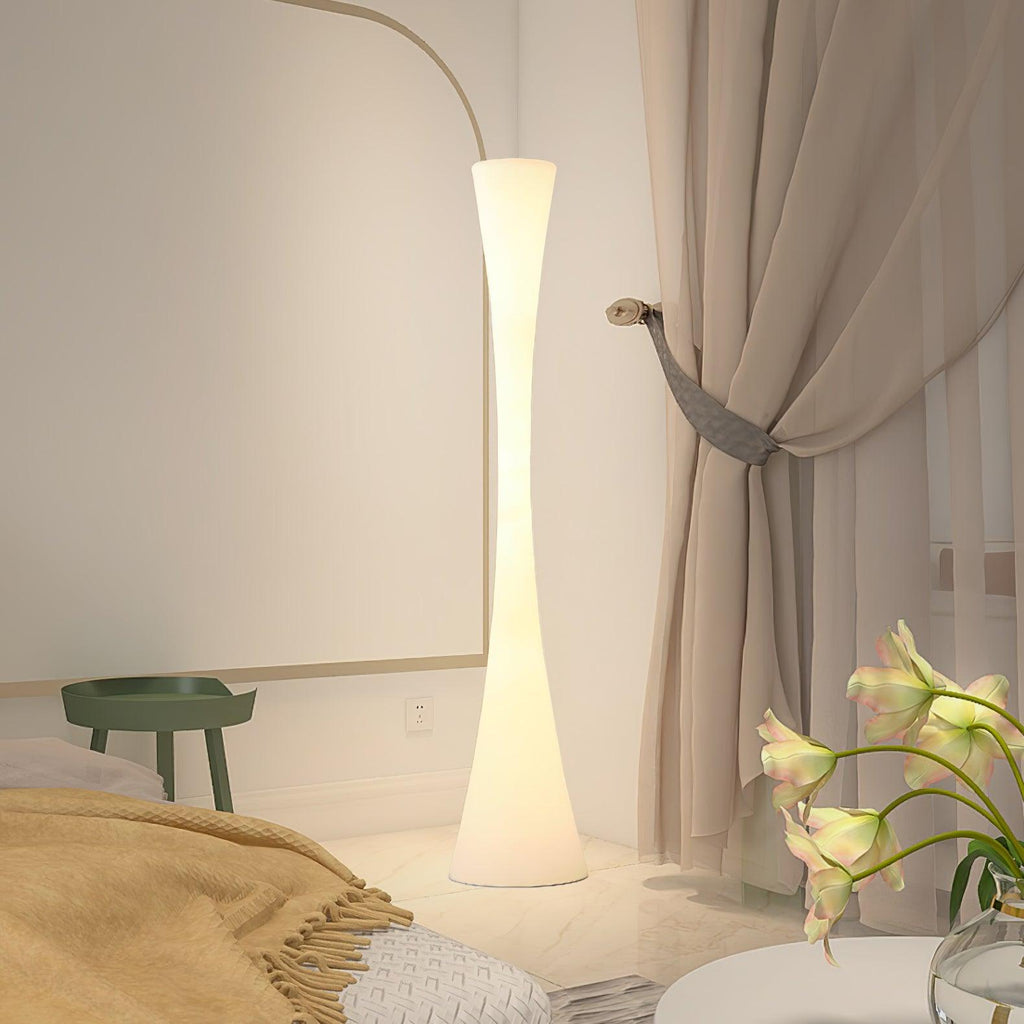Romantic Simple White Column Floor Lamp M27 | Souliia