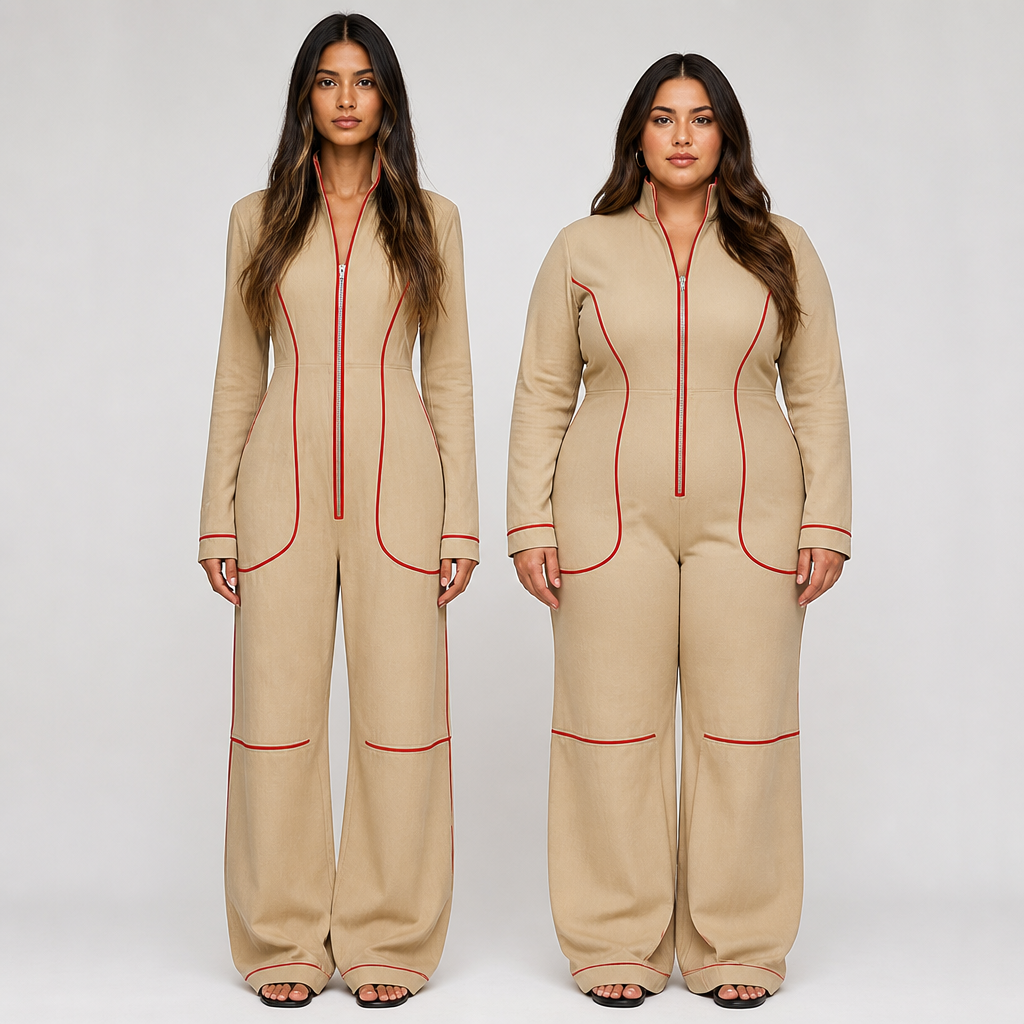 Velozia – Waist-Sculpting Wide-Leg Denim Jumpsuit with Zip Front - Souliia