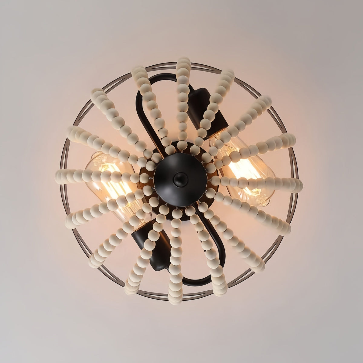 Rustibea Beaded Dome Ceiling Light – Vintage Country for Kitchen | Souliia