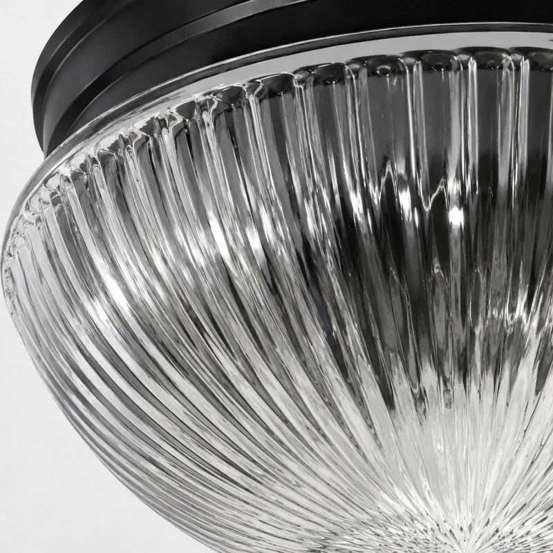 Ribbed or Opal Glass Flush Mount Ceiling Light | Souliia