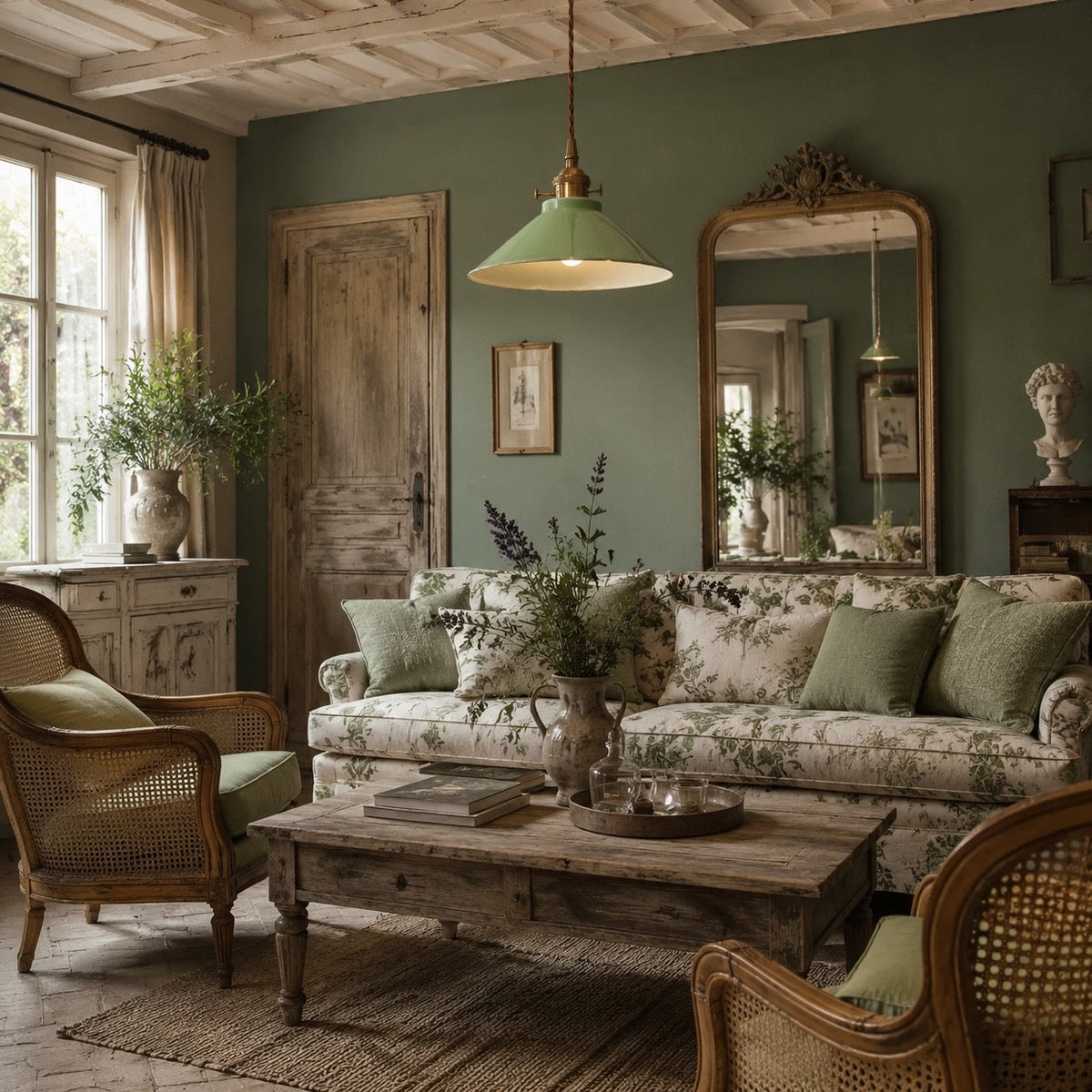Plum Green Ceramic Pendant Light | Souliia