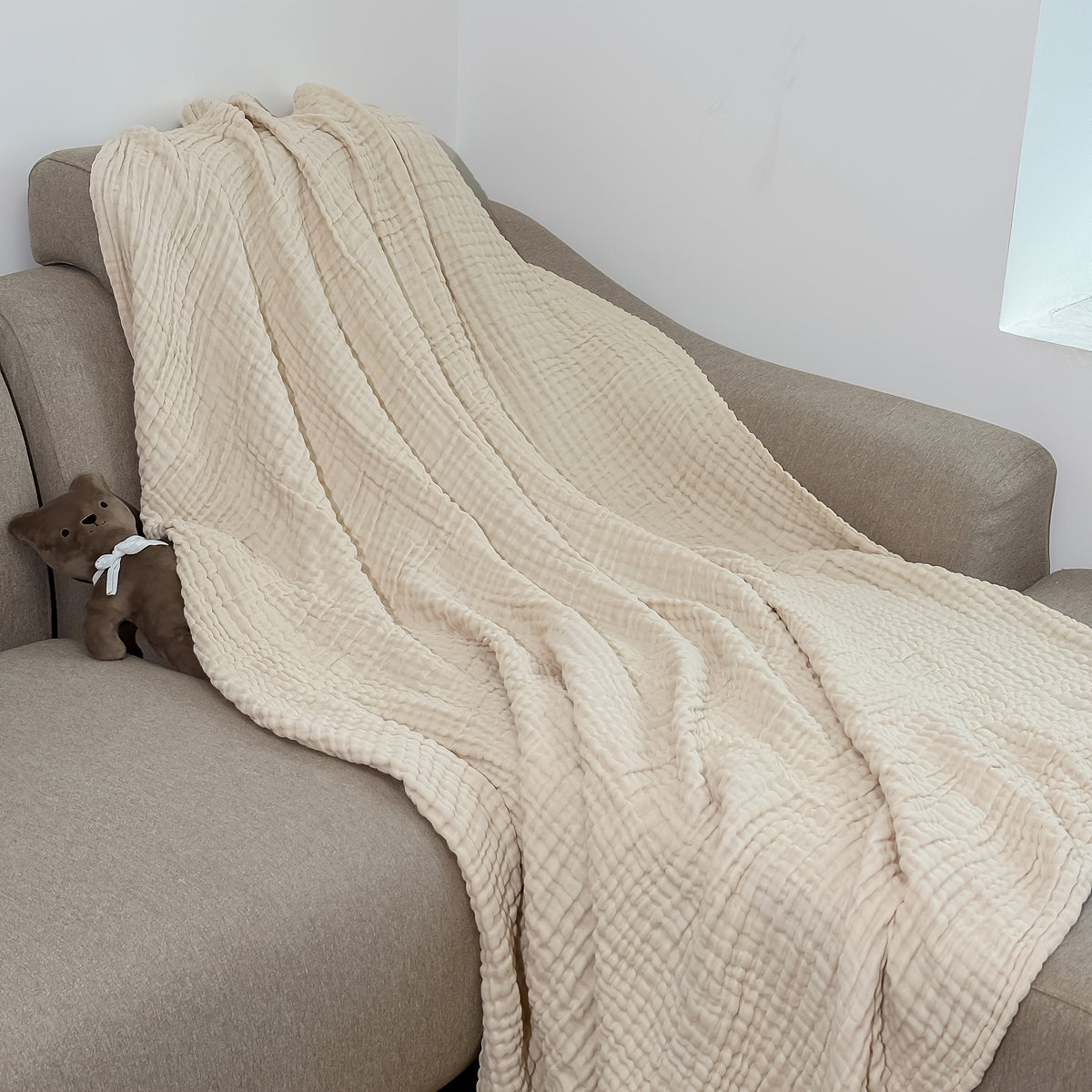 Cloudnest Six-Layer Cotton Gauze Blanket — Lightweight Breathable Weave