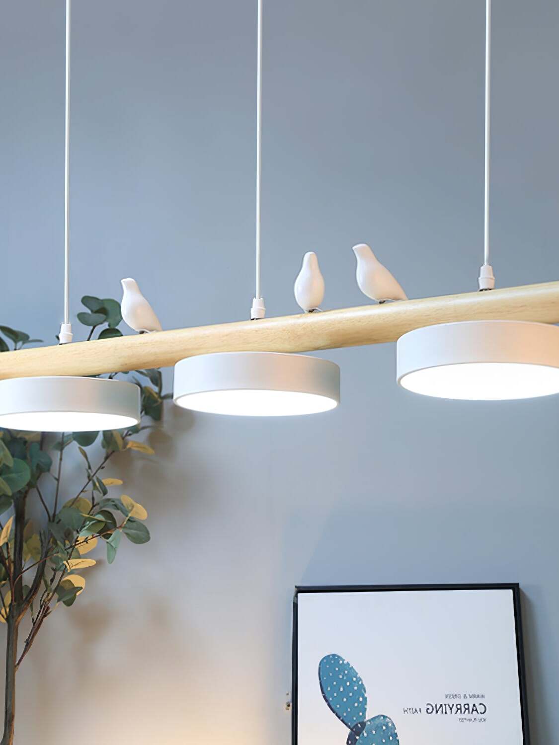 Sienna Bird Pendant Lamp - Wood Design for Scandinavian Kitchen Islands | Souliia
