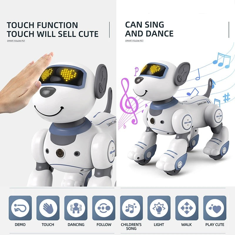 Interaktivní hračka v podobě robotického psa - reakce na dotek, triky a štěkání