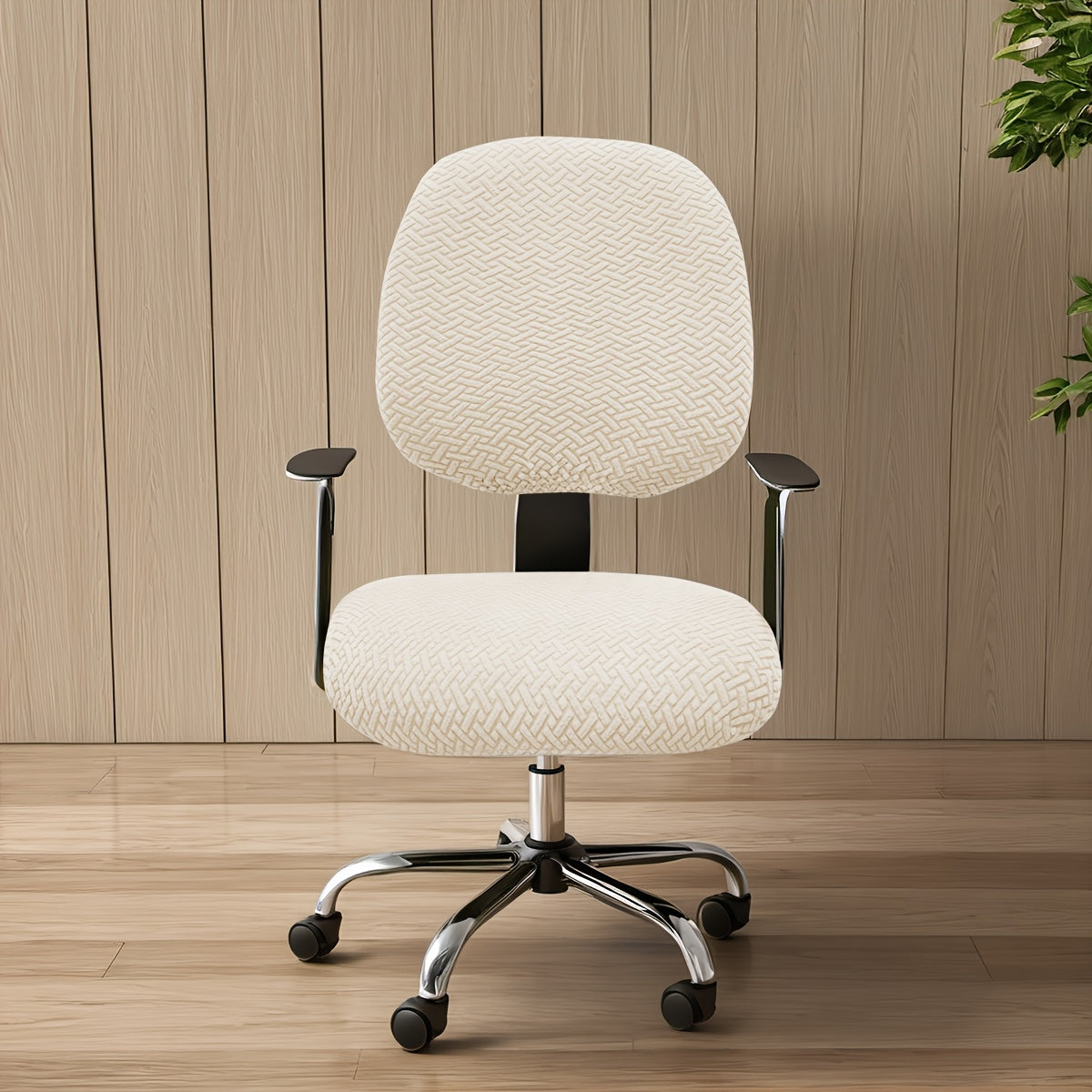 OfficeGuard Elastic Back Cover Set — Secure Elastic Edge, Split Chair Design