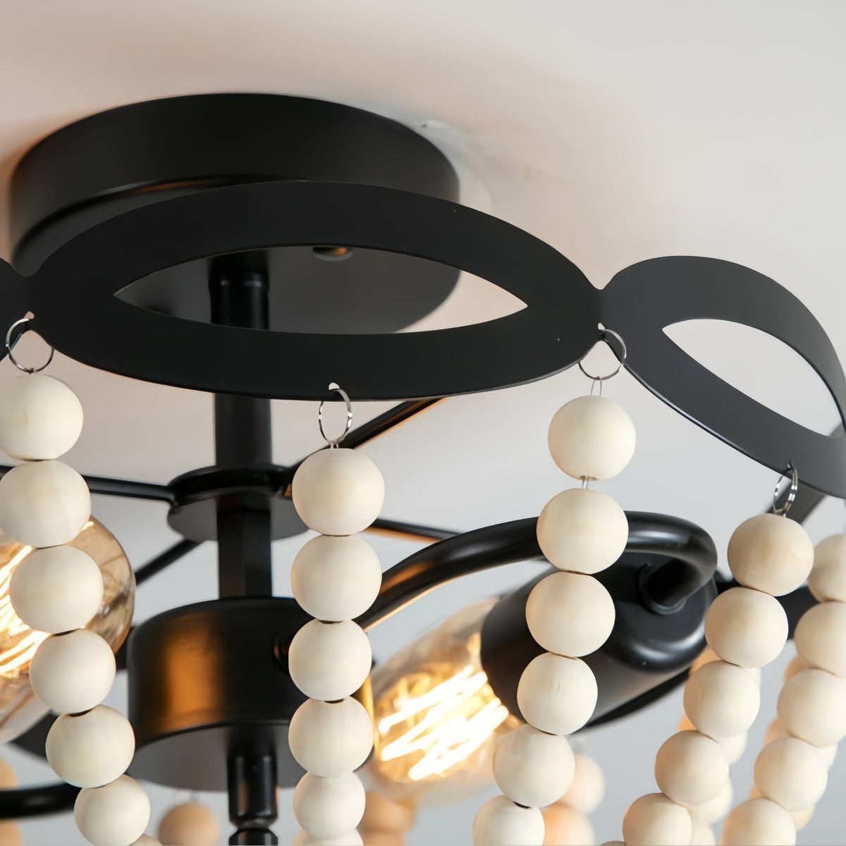Rustibea Beaded Dome Ceiling Light – Vintage Country for Kitchen | Souliia