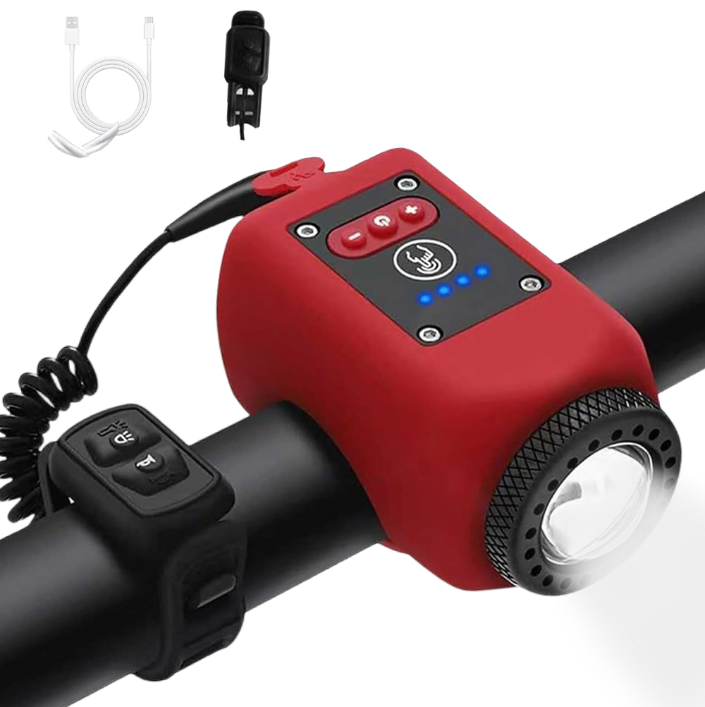 USB Rechargeable Bicycle Light with Built-in Horn - Souliia