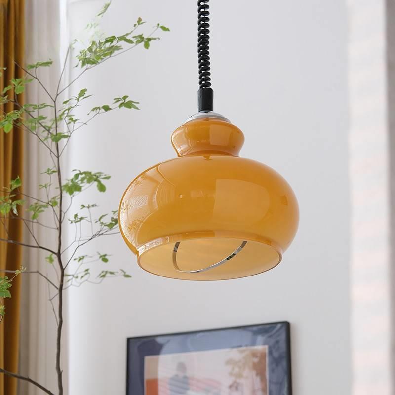 Lunea Nordic Adjustable Retro Cream Glass Pendant Light | Souliia