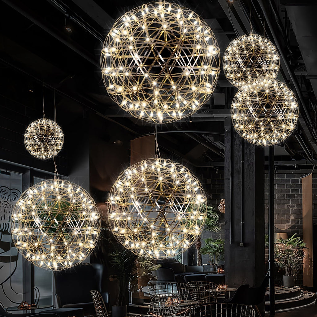 Silver Spark Ball Pendant Light | Souliia