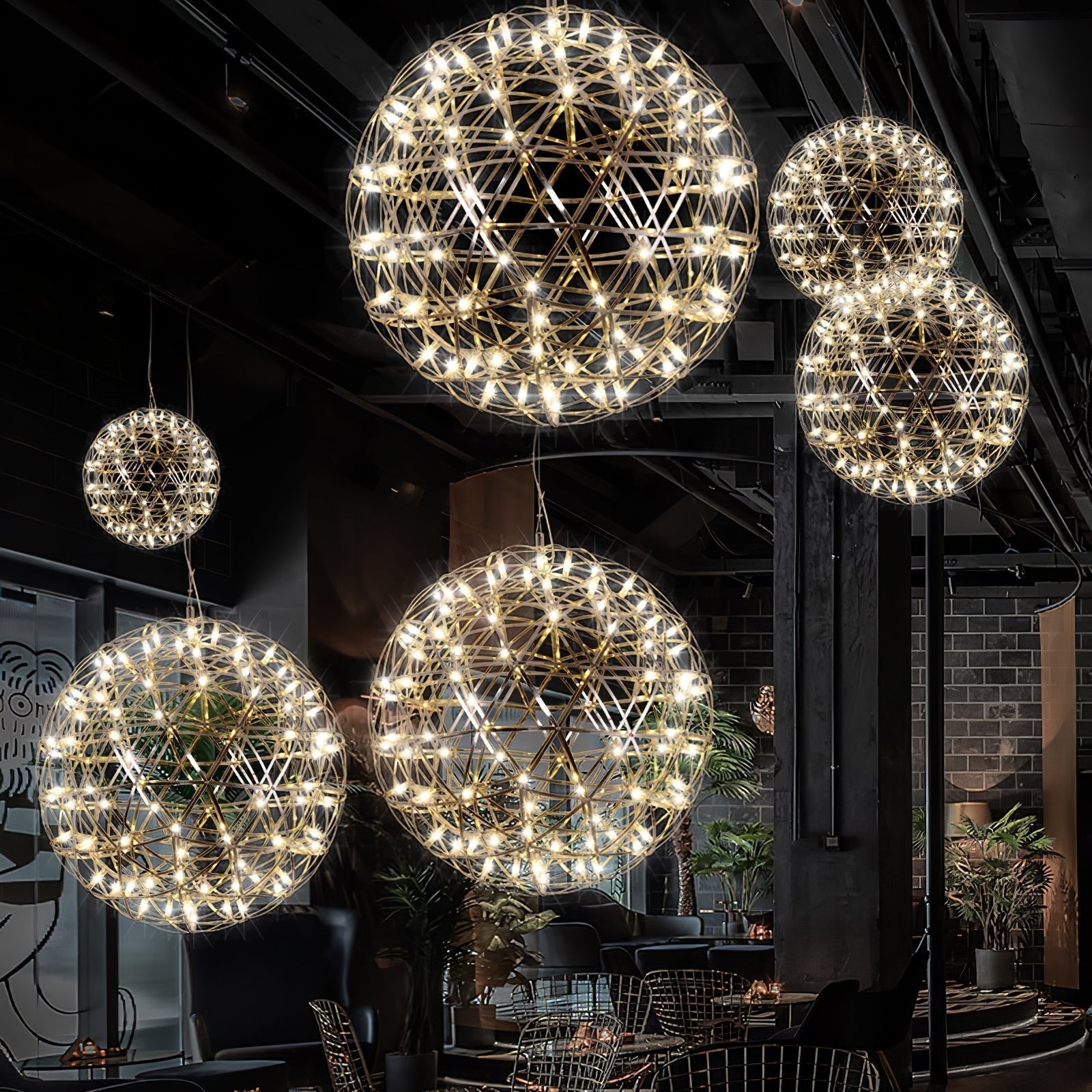 Silver Spark Ball Pendant Light | Souliia