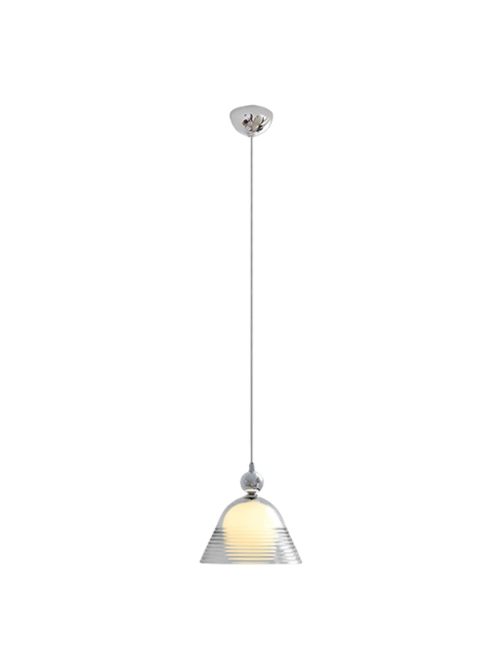 Sunset Pendant Light – Ribbed Glass Shade With Chrome technique - AFTERGLOW L1 | Souliia