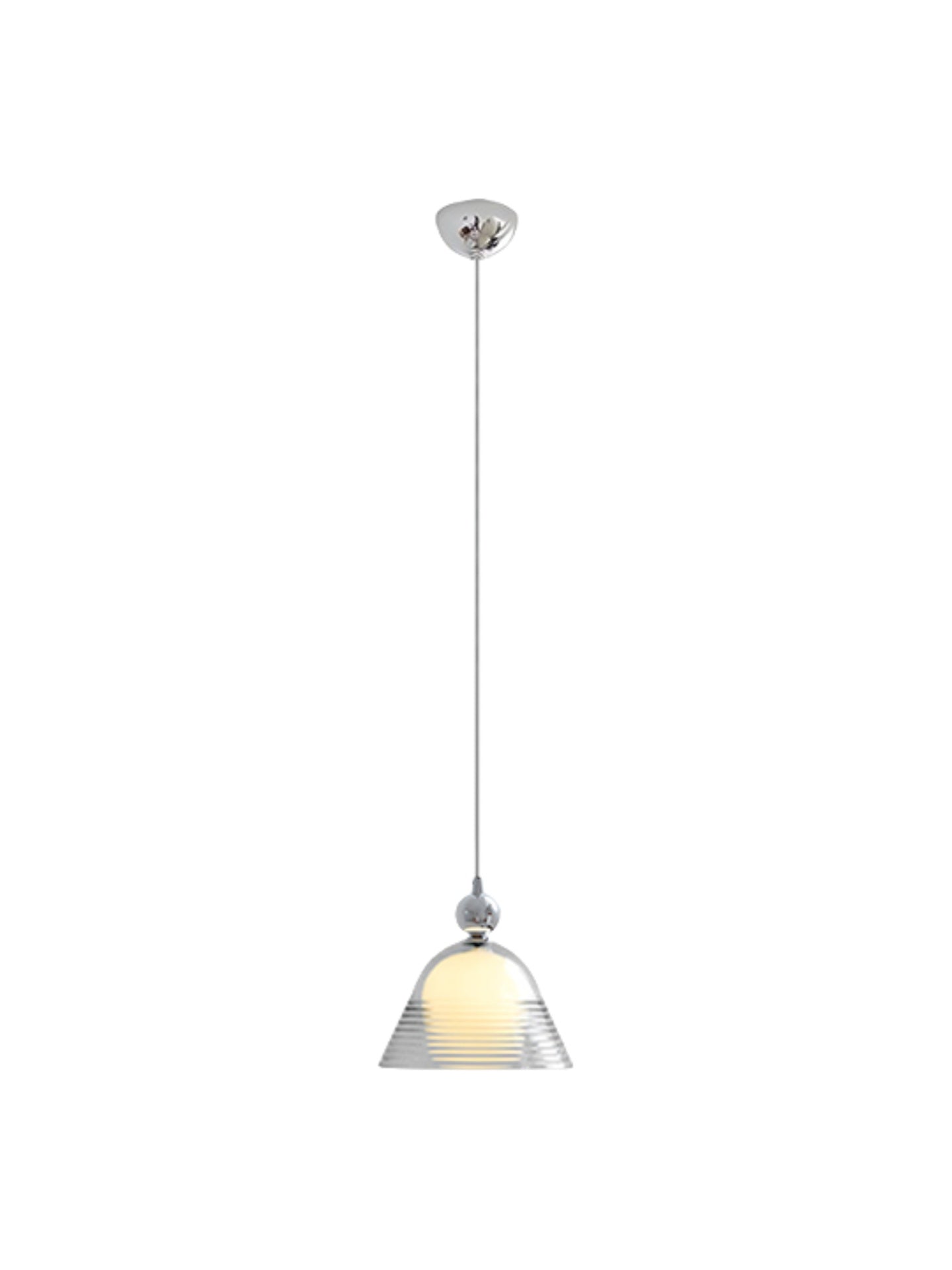 Sunset Pendant Light – Ribbed Glass Shade With Chrome technique - AFTERGLOW L1 | Souliia