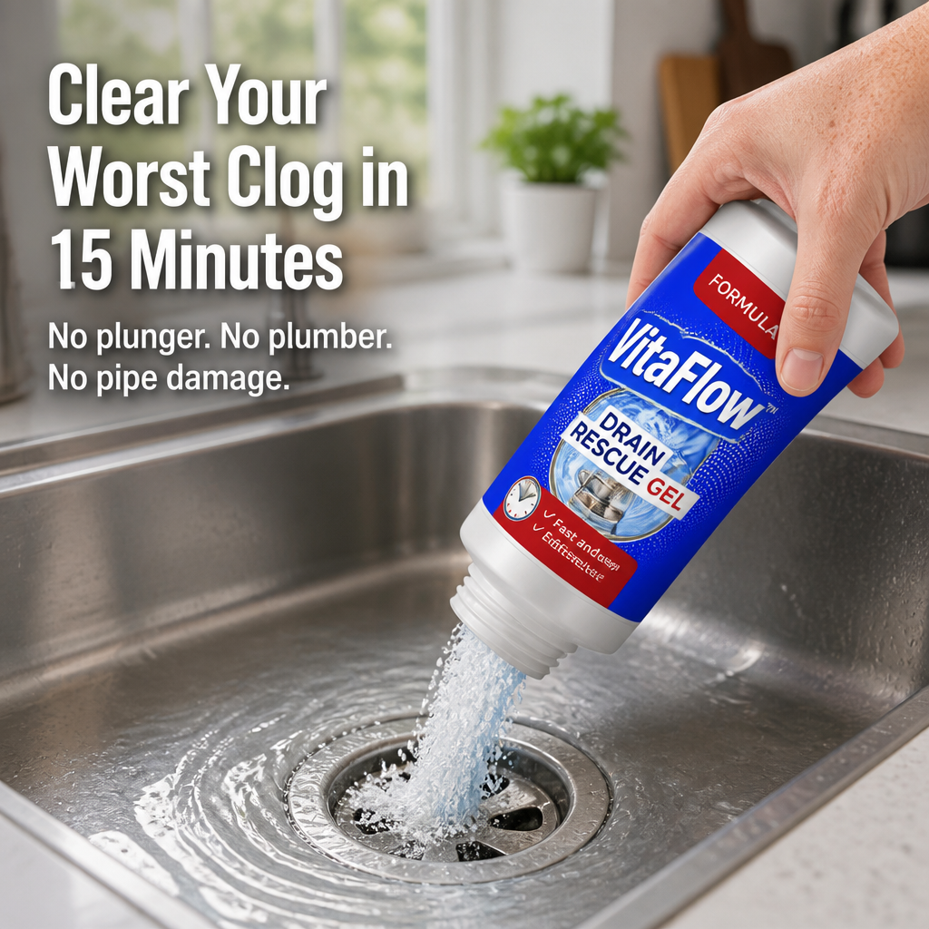 VitaFlow Drain Rescue — Clear Stubborn Clogs in Minutes Without Wrecking Your Pipes - Souliia