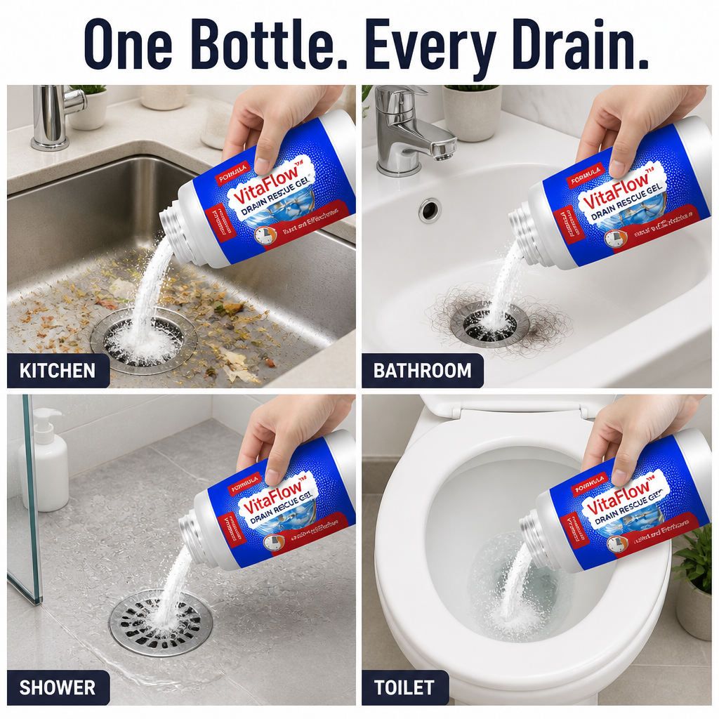 VitaFlow Drain Rescue — Clear Stubborn Clogs in Minutes Without Wrecking Your Pipes - Souliia