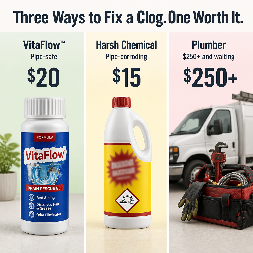 VitaFlow Drain Rescue — Clear Stubborn Clogs in Minutes Without Wrecking Your Pipes - Souliia