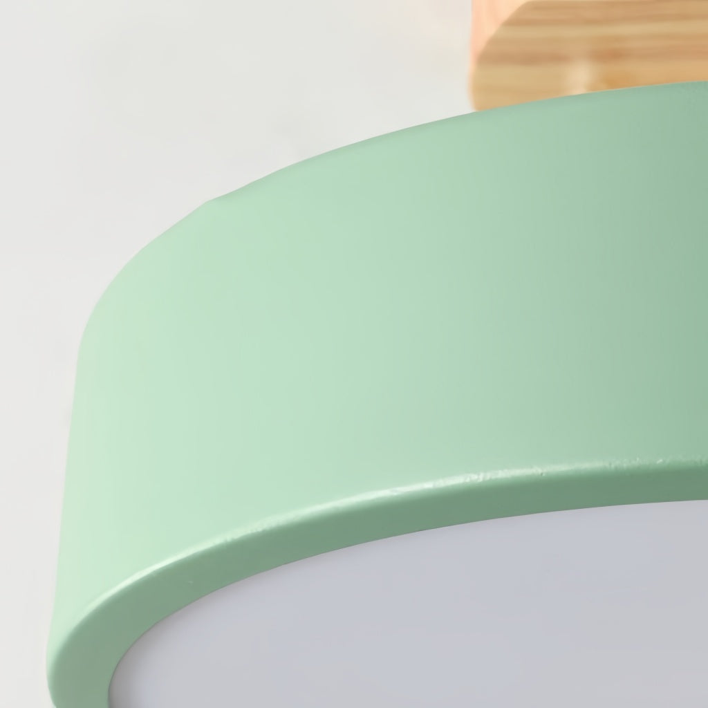 Macaroq Runde Deckenleuchte – Modernes Holz und Acryl für Schlafzimmer | Souliia
