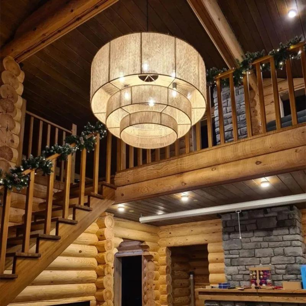 The Elegant Woven Waterfall Rattan Pendant Light | Souliia
