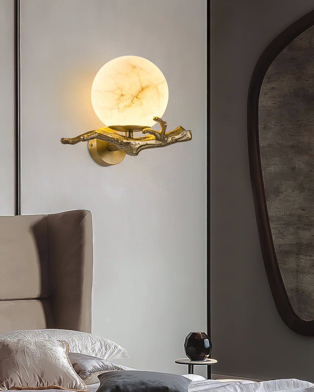 Retro Twigs Alabaster Wall Lamp | Souliia