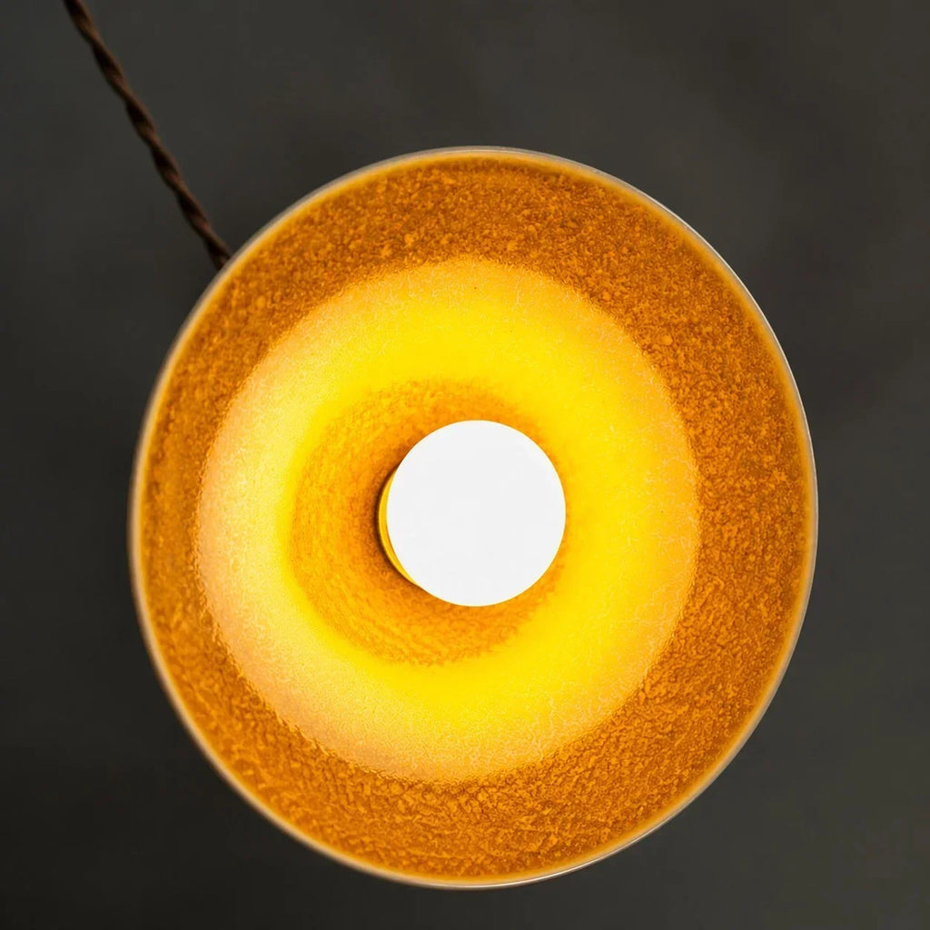 Lampada a sospensione vintage in ceramica smaltata a forno per sala da tè | Souliia