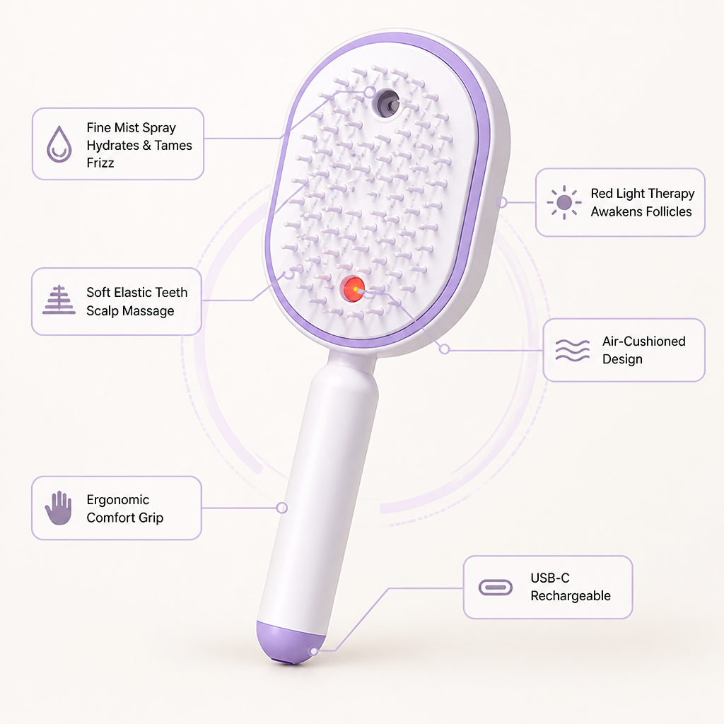 RevitaSilk Scalp Massager Comb — Muuta jokainen veto silkinpehmeiksi, stressittömiksi hiuksiksi - Souliia