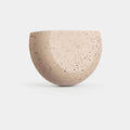 Travertine Style Wall Sconce, Off White Half Bowl Bedside Wall Light for Bedroom, Hallway and Dining Nook | Souliia