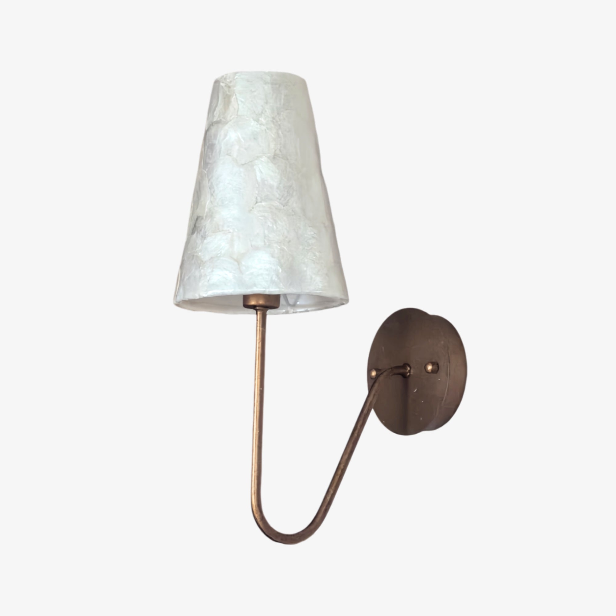 Muschelstruktur Vintage-Wandleuchte – Gebogener Arm für Schlafzimmerdekoration | Souliia