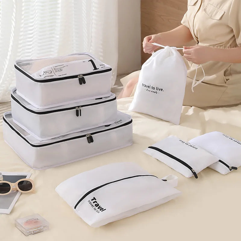 防水性7点セットの旅行用荷物整理バッグ - Souliia