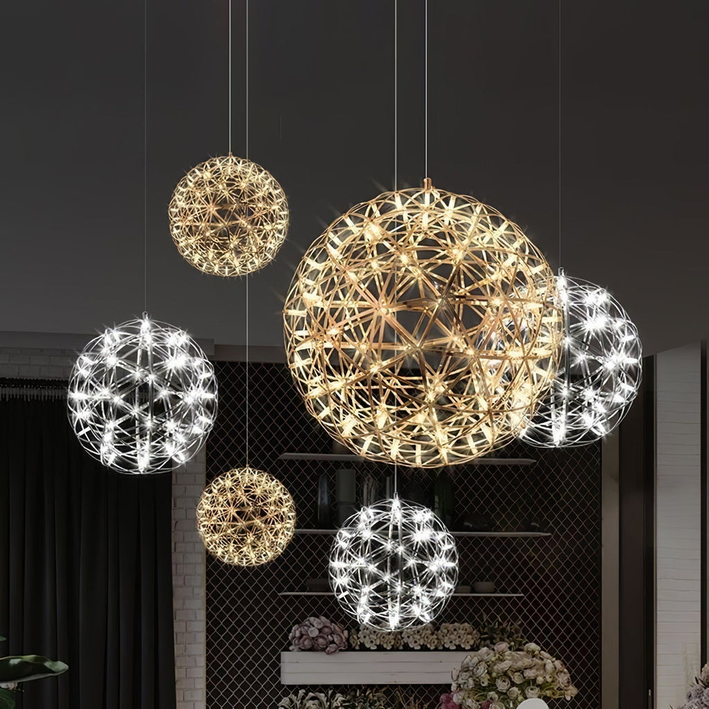 Silver Spark Ball Pendant Light | Souliia