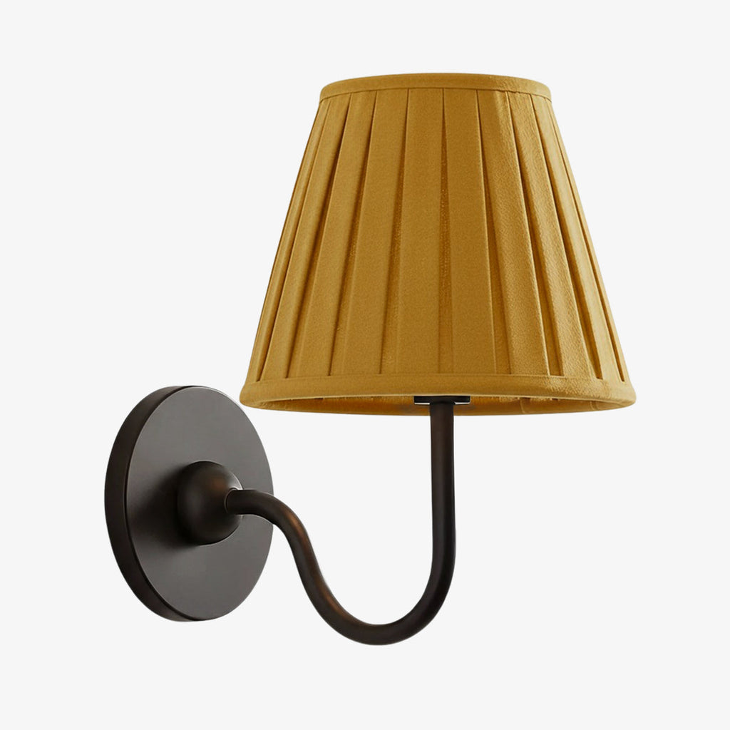 Luvora Fabric Shade Wall Sconce with Drum Shade - Classic Pleated Sconce Light | Souliia