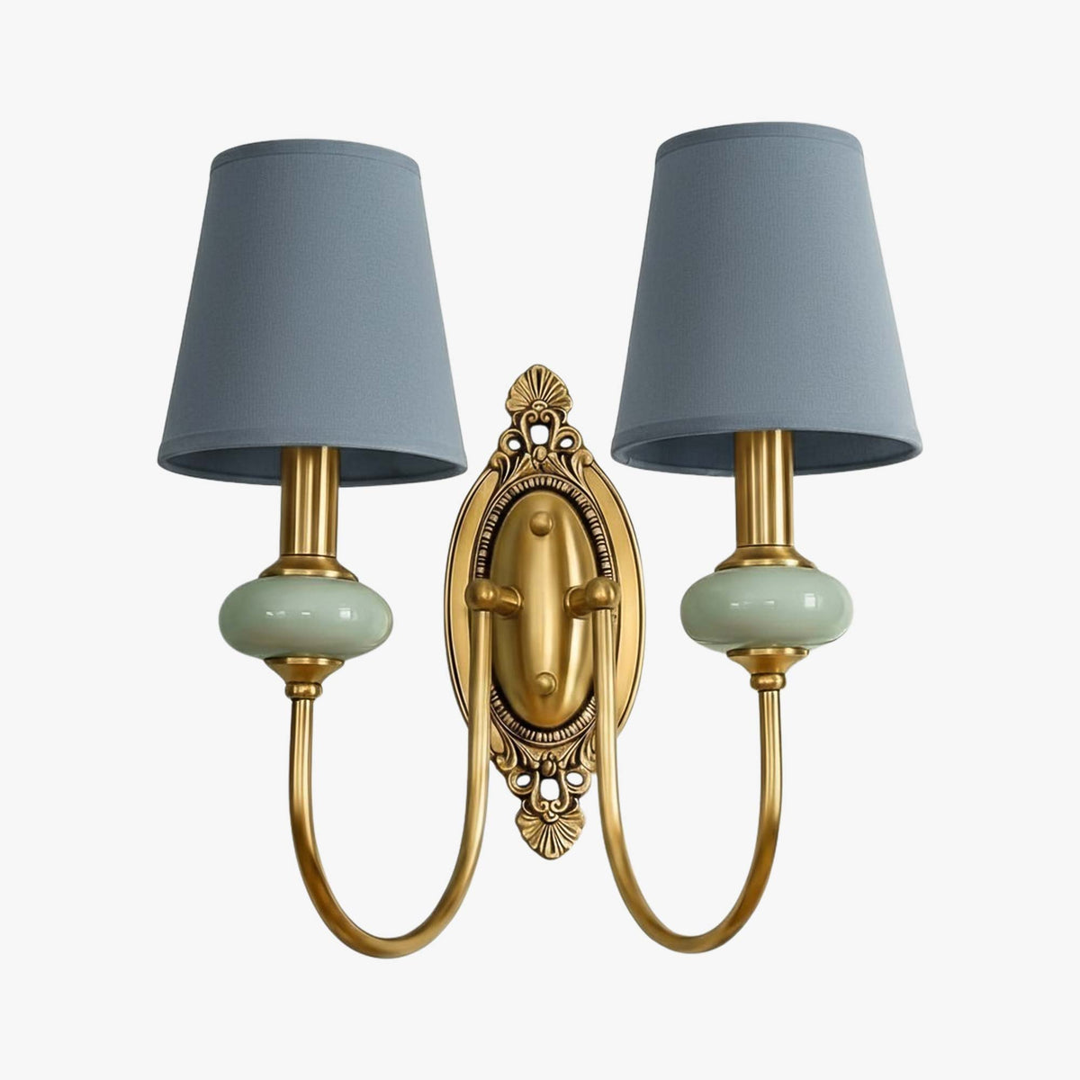 Rowan Classic Fabric Shade Sconce – Ceramic Wall Light for Hallway or Bedroom | Souliia