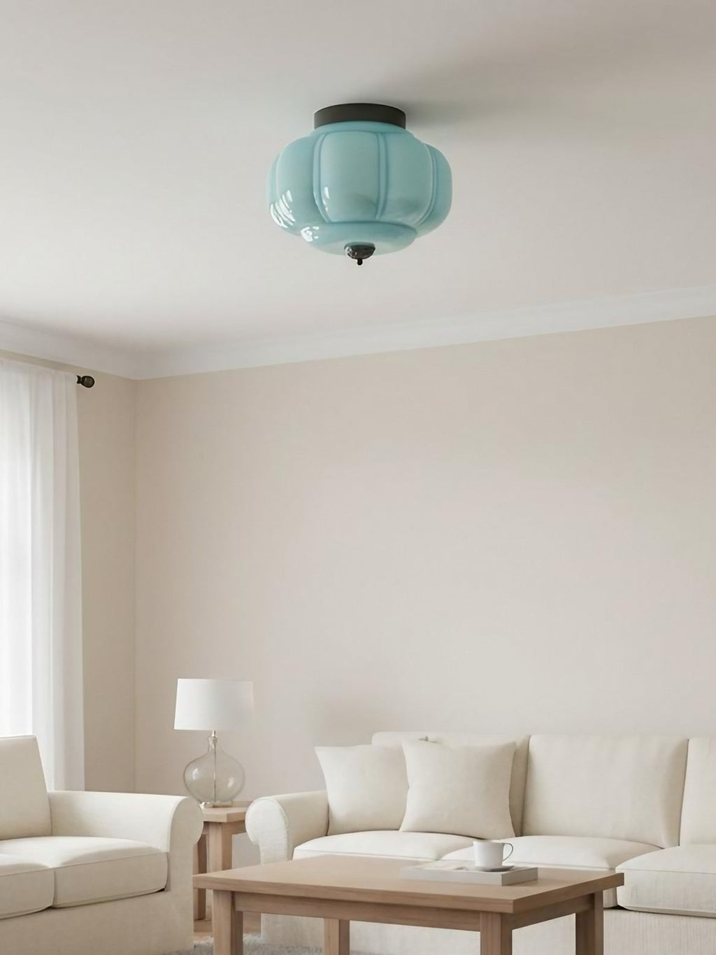 Retro Milk Semi Flush Mount Eloise Ceiling Light | Souliia