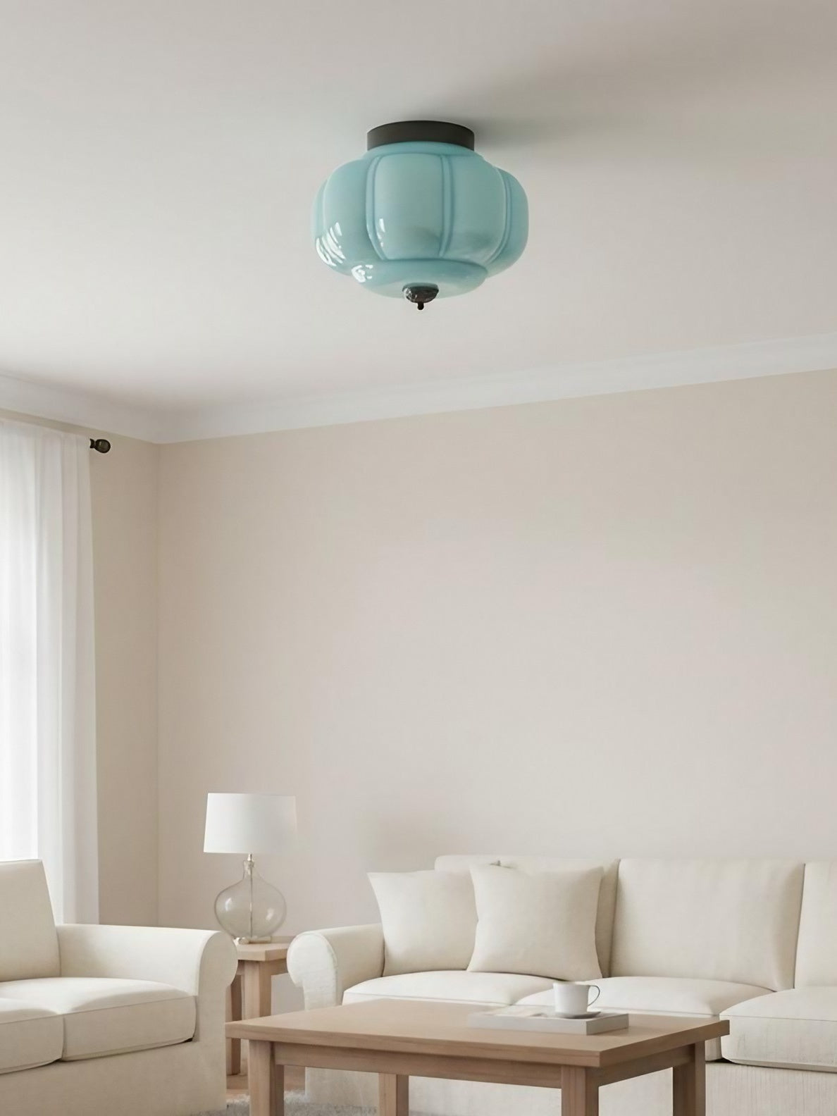 Retro Milk Semi Flush Mount Eloise Ceiling Light | Souliia