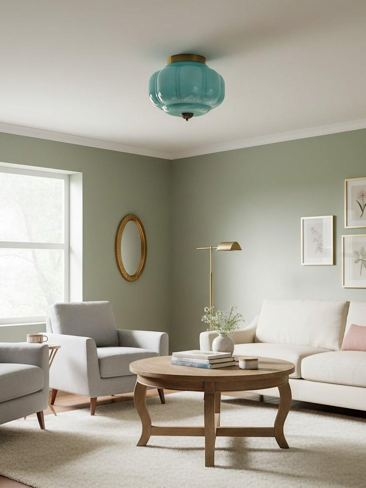 Retro Milk Semi Flush Mount Eloise Ceiling Light | Souliia