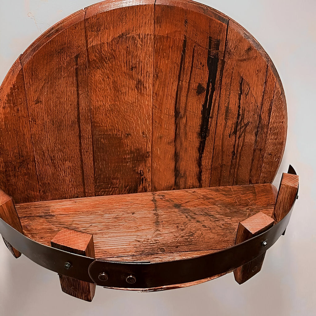 Bourbon Whiskey Barrel Shelf — Rustic Collection Display