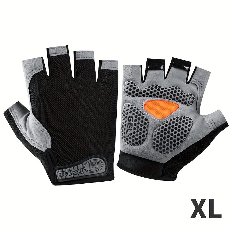 AthletiQ Half-Finger Outdoor Gloves, Universally Sized for Men & Women