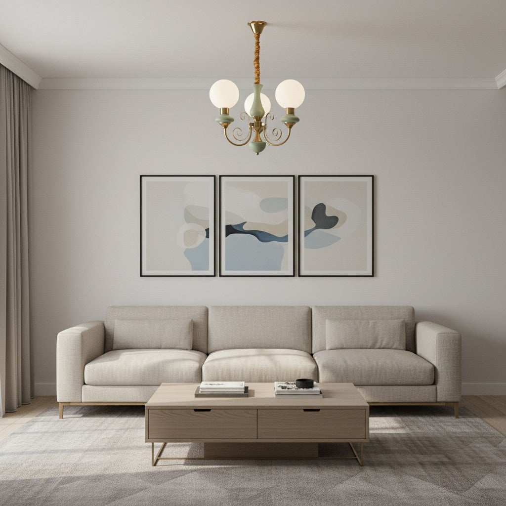 Radiara Modern Luxury Stone Sphere Chandelier Sculptural Layered Design for Living Room and Foyer | Souliia