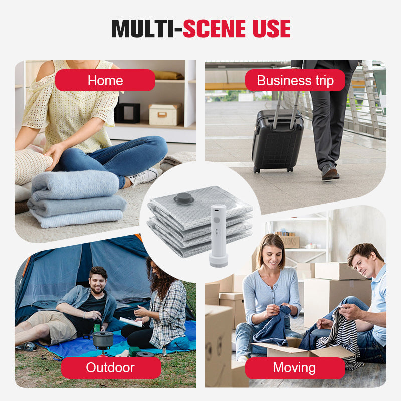 Sacs de rangement sous vide avec pompe – Gagnez 80% d’espace supplémentaire - Souliia