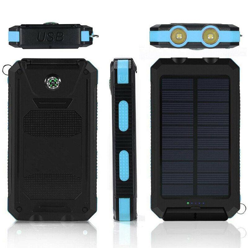 500000 MAH Waterproof Solar Charger Power Bank — Dual USB
