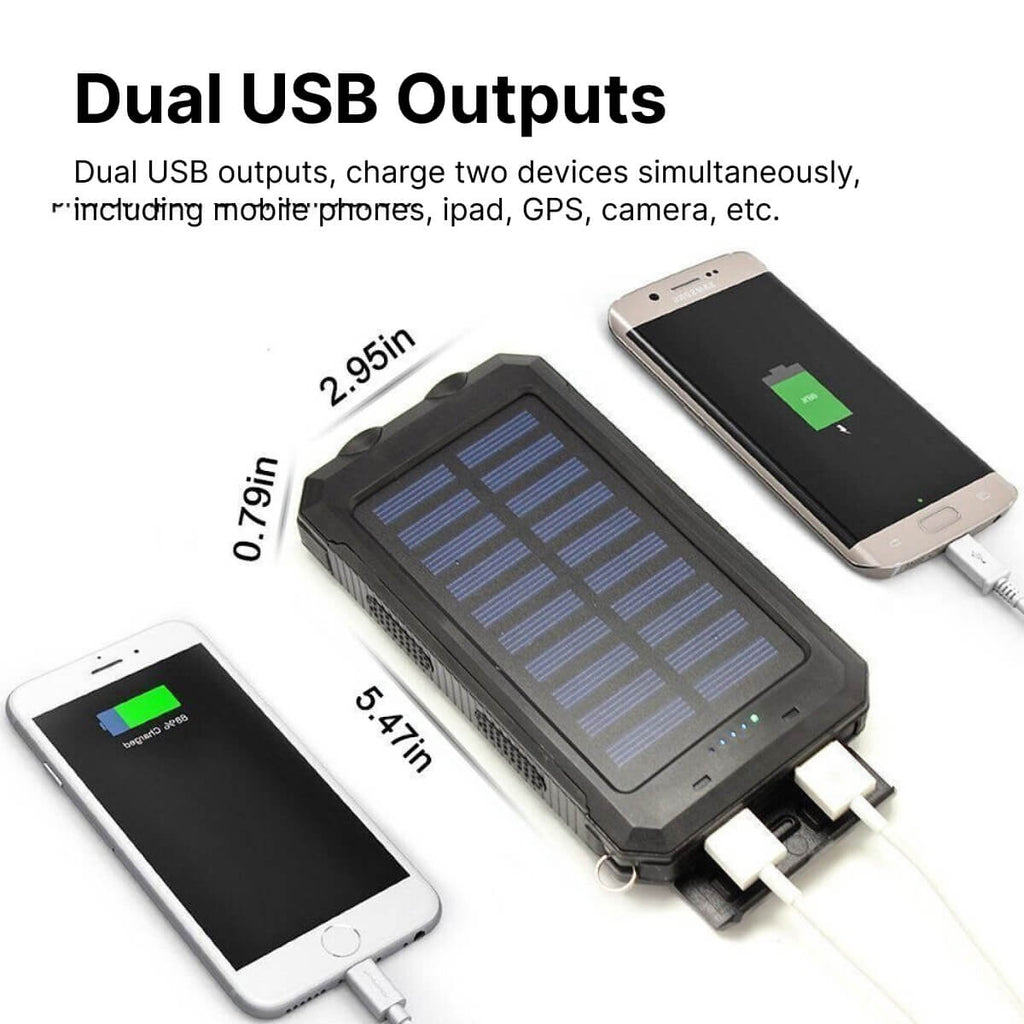 500000 MAH Waterproof Solar Charger Power Bank — Dual USB